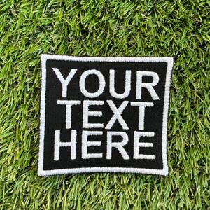 Square Patch 80x80mm – Customise Text with iron on backing Thumbnail