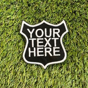 Shield Patch 75x75mm – Customise Text with iron on backing Thumbnail