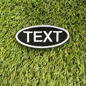 Oval Patch 90x40mm – Customise Text with iron on backing Thumbnail